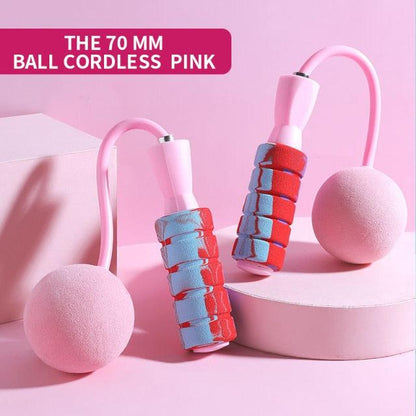 Cordless Skipping Rope Weight-Bearing Ball Sports Fitness Womens Indoor Dual-Use Weight Loss Sports Professional Fat Burning Ball Bearing Fast Rope Skipping Adjustable Memory Foam Anti Skid Handle Skipping Rope New Fitness Speed Rope For Men And Women